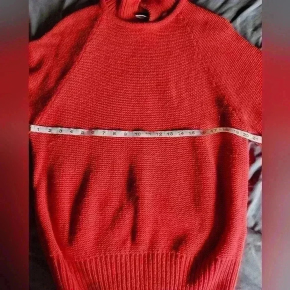 VTG Crazy Horse Red Knit Sweater sz Lg - Picture 3 of 7